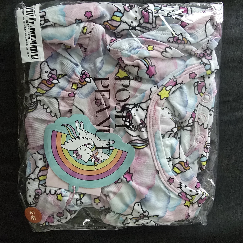 Posh Peanut Hello Unicorn Tie Back Ruffled Dress